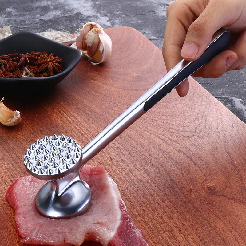 Heavy-Duty Aluminum Meat Tenderizer Hammer – Double-Sided Steak Mallet 8.2 Inch