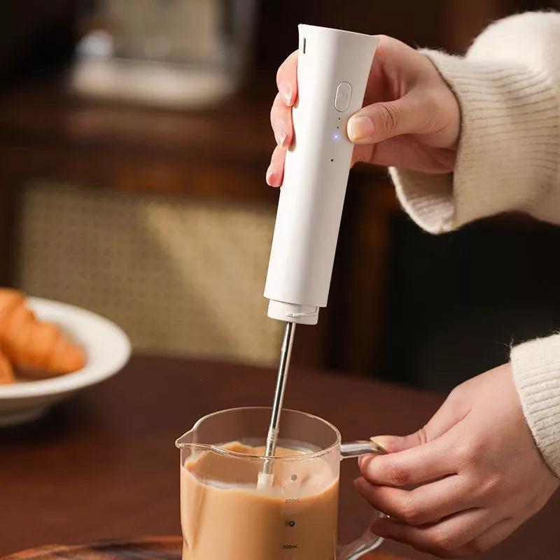 Portable Electric Milk Frother Handheld Coffee Whisk for Home and Travel Use