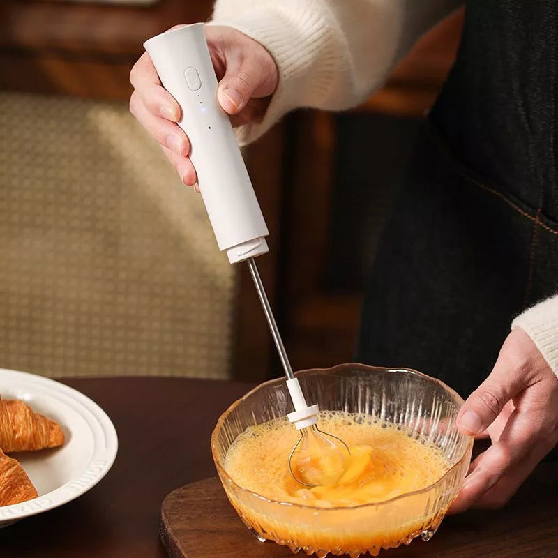 Portable Electric Milk Frother Handheld Coffee Whisk for Home and Travel Use