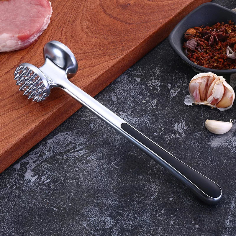Heavy-Duty Aluminum Meat Tenderizer Hammer – Double-Sided Steak Mallet 8.2 Inch