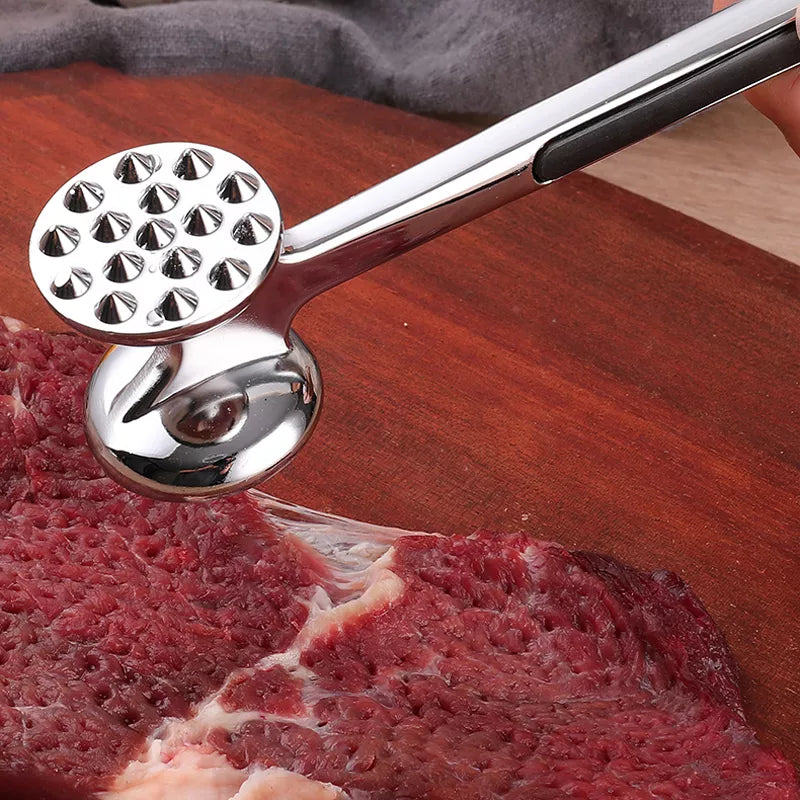 Heavy-Duty Aluminum Meat Tenderizer Hammer – Double-Sided Steak Mallet 8.2 Inch