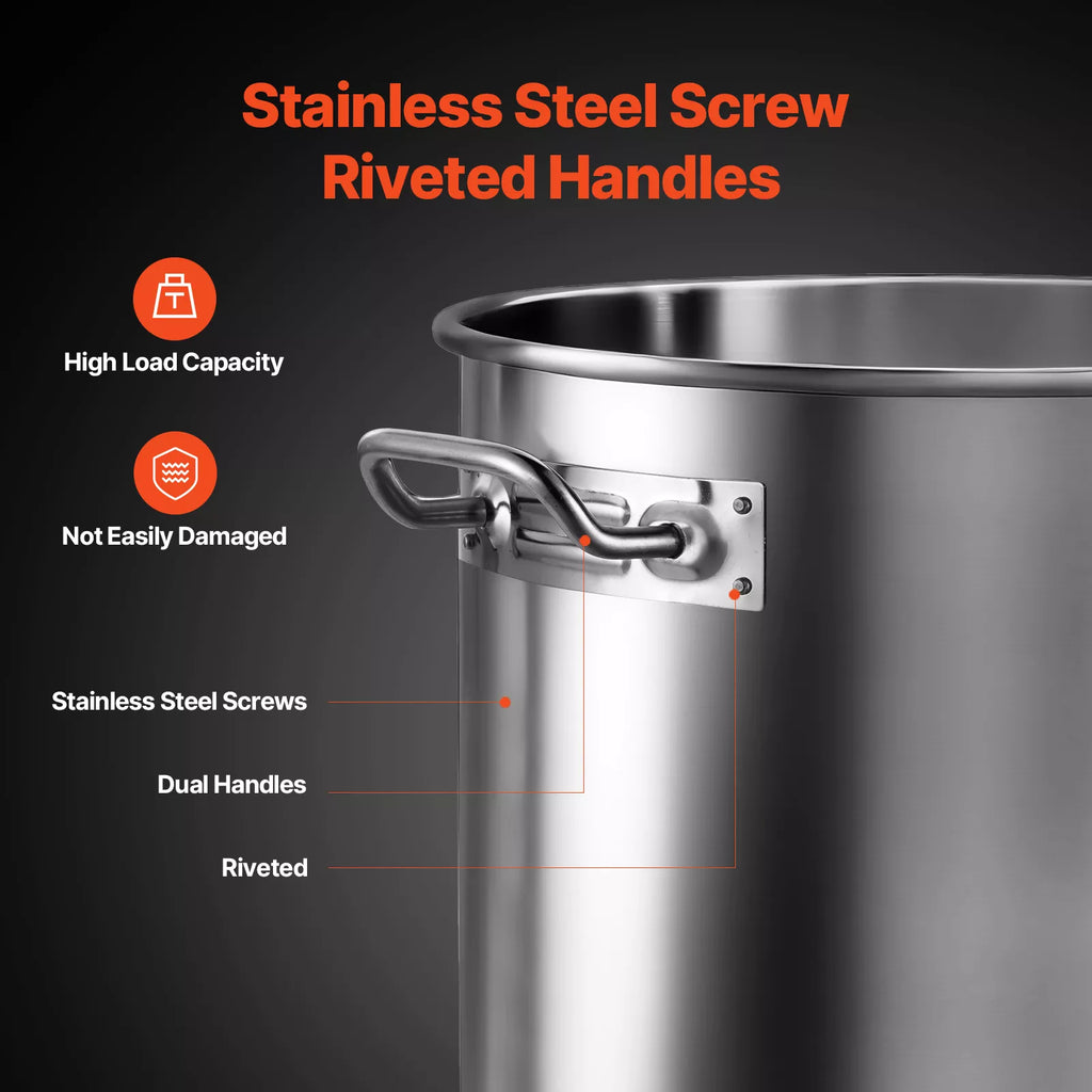 36QT Stainless Steel Stock Pot – Heavy Duty Chafing Dish for Cooking