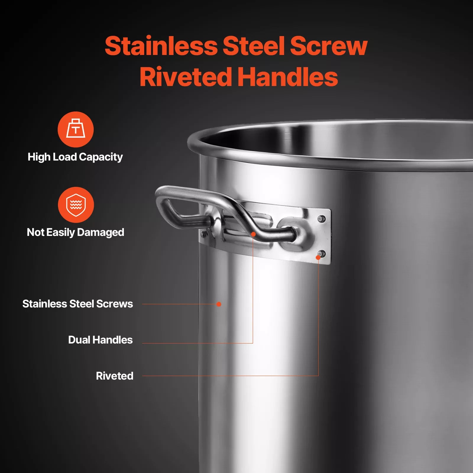 36QT Stainless Steel Stock Pot – Heavy Duty Chafing Dish for Cooking