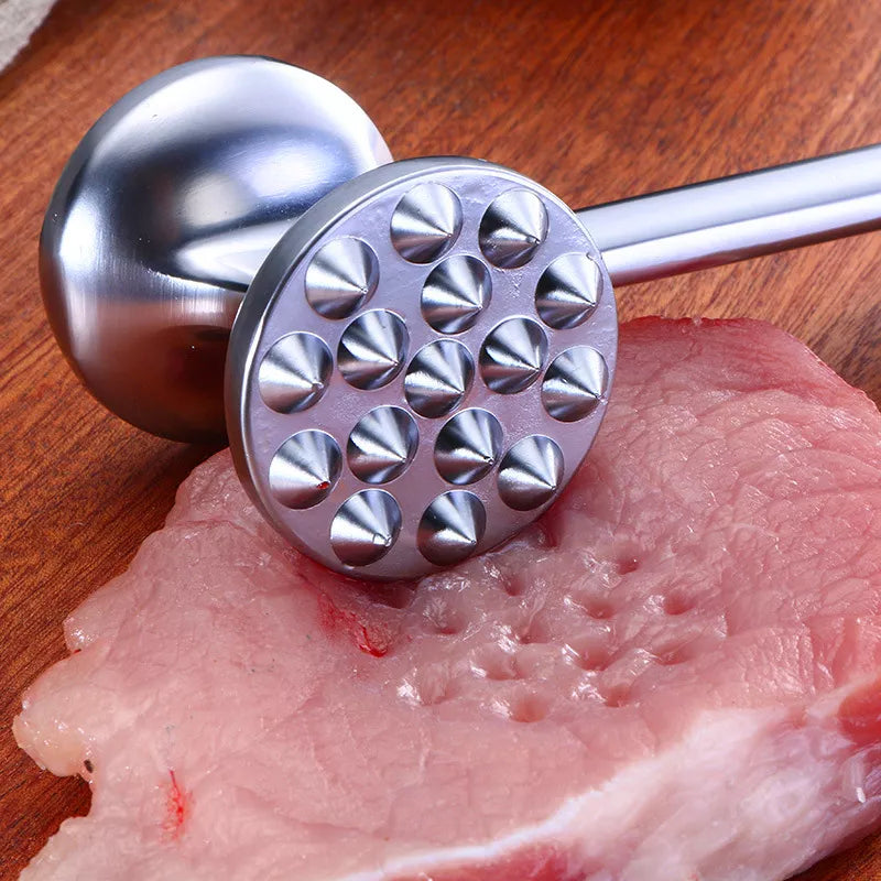 Heavy-Duty Aluminum Meat Tenderizer Hammer – Double-Sided Steak Mallet 8.2 Inch