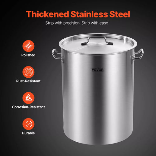 36QT Stainless Steel Stock Pot – Heavy Duty Chafing Dish for Cooking