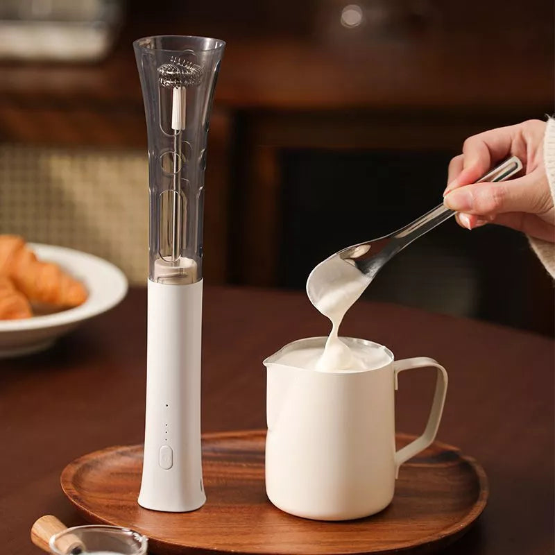 Portable Electric Milk Frother Handheld Coffee Whisk for Home and Travel Use