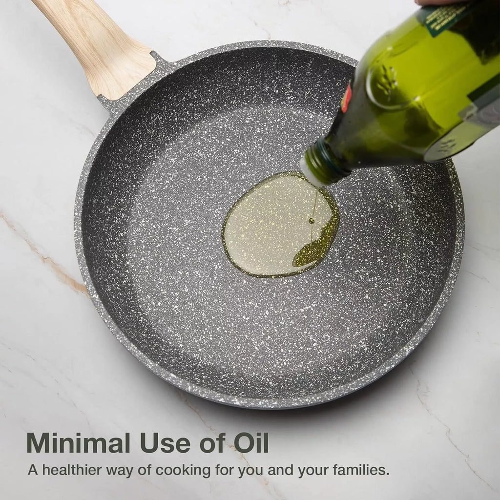 Non-Stick Frying Pan for Induction & Gas Stoves – 8″/9.5″/11″ Skillet for Home Cooking