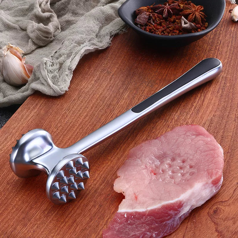 Heavy-Duty Aluminum Meat Tenderizer Hammer – Double-Sided Steak Mallet 8.2 Inch