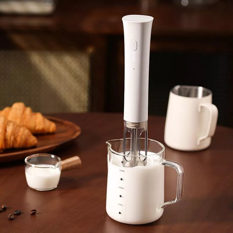 Portable Electric Milk Frother Handheld Coffee Whisk for Home and Travel Use