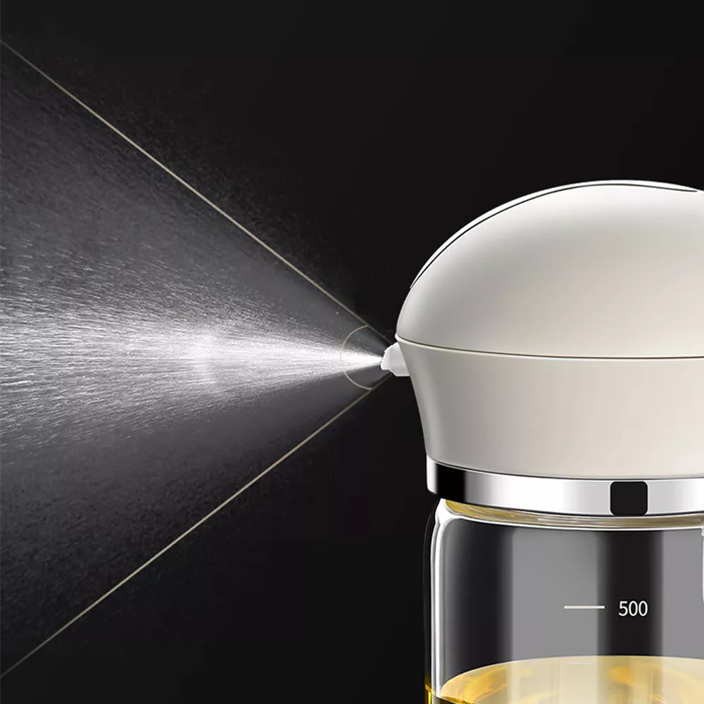 500ml Glass Oil Sprayer and Dispenser Bottle with Scale for Cooking & Grilling