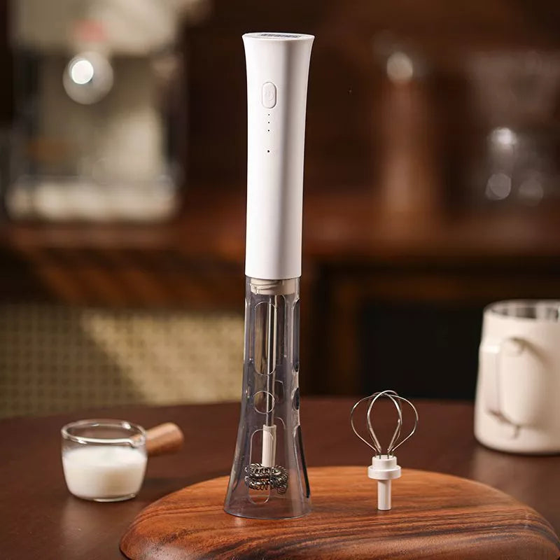 Portable Electric Milk Frother Handheld Coffee Whisk for Home and Travel Use